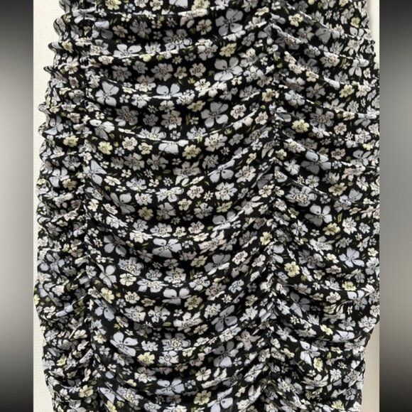 Women’s Divided by H&M XL Black Floral Print All Over Ruched Bodycon Dress - Picture 2 of 13